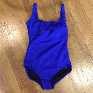 Gottex sapphire one piece with geometric texture